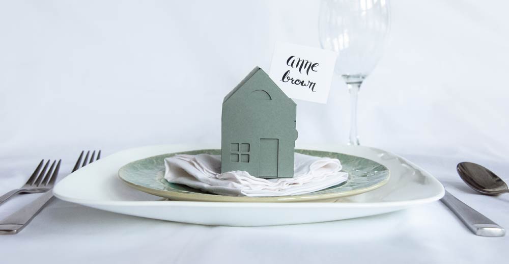 Paper House Box as Place Card
