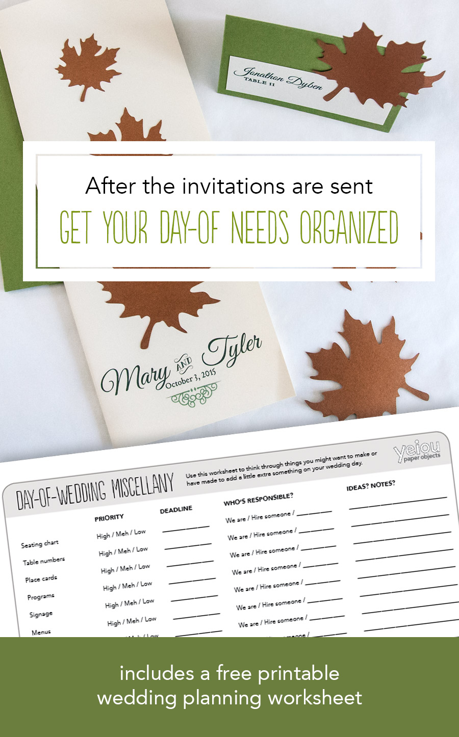 After the Invitations are Sent: Making a Plan for Day-of-Wedding needs