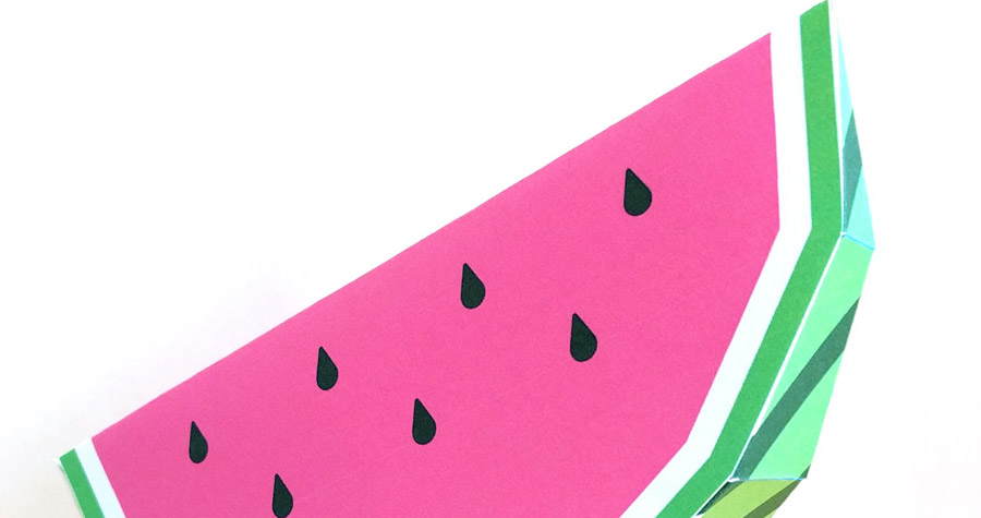 Free Papercraft Watermelon by Mr. Printables