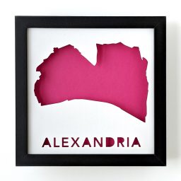 Framed map of Alexandria, Virginia