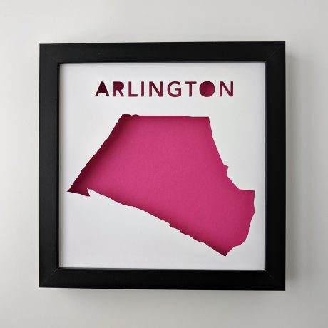 Framed map of Arlington, MA