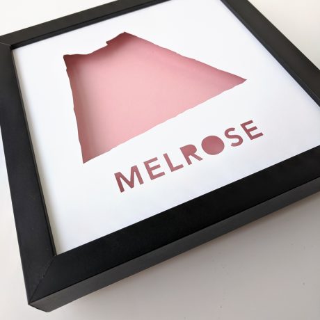 Framed map of Melrose, MA