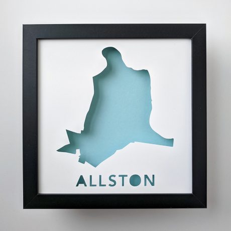 Map of Allston, neighborhood of Boston, MA