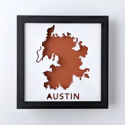 a shadow of a map of the country of austin