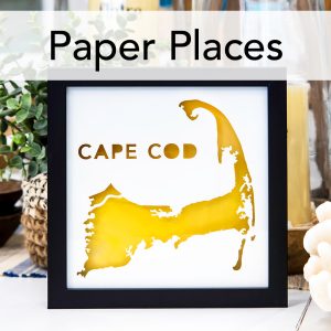 a picture of a yellow map of cape cod